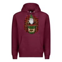 Burgundy Gnomes With Coffee Christmas Premium Hoodie - RanaPortraitStore
