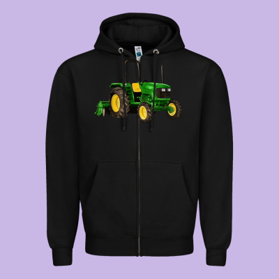 Farm Tractor Zipper Hoodie Designed By Artiststas