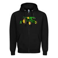 Black farm tractor Zipper Hoodie - Artiststas