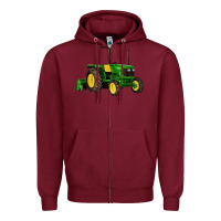 Burgundy farm tractor Zipper Hoodie - Artiststas