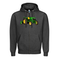 Charcoal Heather farm tractor Zipper Hoodie - Artiststas