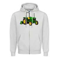 Dove Grey farm tractor Zipper Hoodie - Artiststas