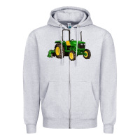 Heather Grey farm tractor Zipper Hoodie - Artiststas