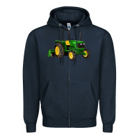 Navy farm tractor Zipper Hoodie - Artiststas