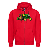 Red farm tractor Zipper Hoodie - Artiststas