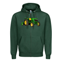 Sports Green farm tractor Zipper Hoodie - Artiststas