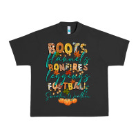 Pigment Black boots flannels bonfires football Urban Heavy Tee - CowGirlArtShop