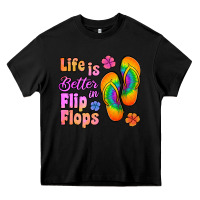 Black life is better in flip flops Heavy Core Tee - Jasminsmagicworld