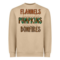 Flannels Hayrides Pumpkins Bonfires Heavyweight Sweatshirt | Teevron