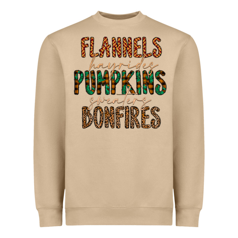 Flannels Hayrides Pumpkins Bonfires Heavyweight Sweatshirt by CowhideDigitalArt | Teevron