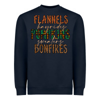 Navy flannels hayrides pumpkins bonfires Heavyweight Sweatshirt - CowhideDigitalArt