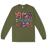 Army Green miss steal your heart olivia Long Sleeve Tee - OliviaCreatesArt
