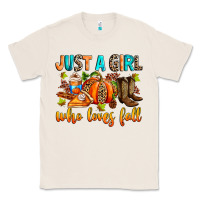 Natural Just a girl who loves Fall Classic Tee - RanaPortraitStore