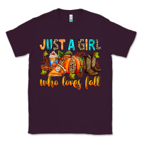 Plum Just a girl who loves Fall Classic Tee - RanaPortraitStore