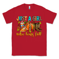 Red Just a girl who loves Fall Classic Tee - RanaPortraitStore