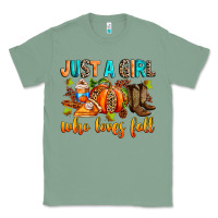 Sage Just a girl who loves Fall Classic Tee - RanaPortraitStore