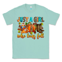 Seafoam Just a girl who loves Fall Classic Tee - RanaPortraitStore