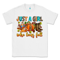 White Just a girl who loves Fall Classic Tee - RanaPortraitStore