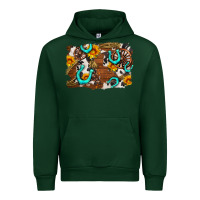 Forest Green western cowhide horseshoe sunflower background Urban Hoodie - AdoDesignShop