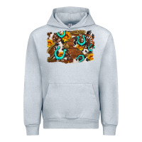 Heather Grey western cowhide horseshoe sunflower background Urban Hoodie - AdoDesignShop