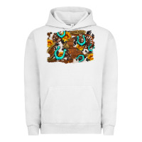 Pigment Lunar Rock western cowhide horseshoe sunflower background Urban Hoodie - AdoDesignShop
