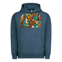 Pigment Midnight Navy western cowhide horseshoe sunflower background Urban Hoodie - AdoDesignShop