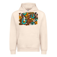 Sandshell western cowhide horseshoe sunflower background Urban Hoodie - AdoDesignShop