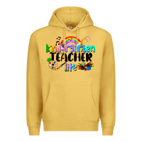 Antique Gold Kindergarten Teacher Life Premium Hoodie - LillyAllenDesigns