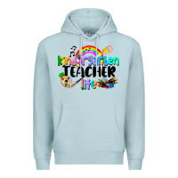 Blue Mist Kindergarten Teacher Life Premium Hoodie - LillyAllenDesigns