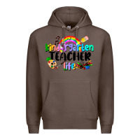 Coffee Kindergarten Teacher Life Premium Hoodie - LillyAllenDesigns