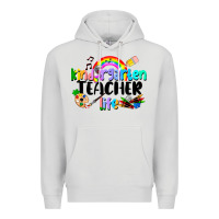 Dove Grey Kindergarten Teacher Life Premium Hoodie - LillyAllenDesigns