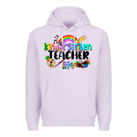Lilac Kindergarten Teacher Life Premium Hoodie - LillyAllenDesigns