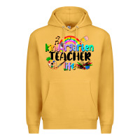 Mustard Kindergarten Teacher Life Premium Hoodie - LillyAllenDesigns