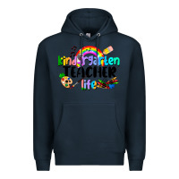 Navy Kindergarten Teacher Life Premium Hoodie - LillyAllenDesigns