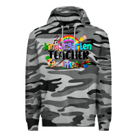 Slate Camo Kindergarten Teacher Life Premium Hoodie - LillyAllenDesigns