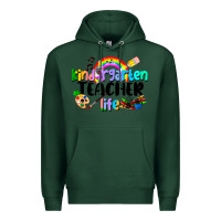 Sports Green Kindergarten Teacher Life Premium Hoodie - LillyAllenDesigns