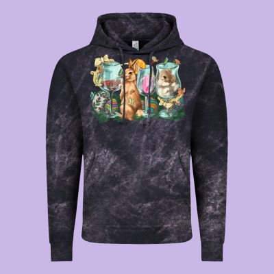 Easter Day Wine Glasses Bunny Vintage Hoodie Designed By Howdyjamesfarm