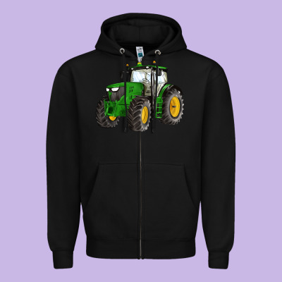 Western Farm Tractor Zipper Hoodie Designed By Artiststas