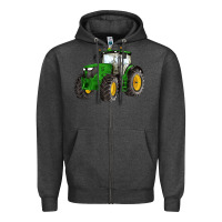 Charcoal Heather western farm tractor Zipper Hoodie - Artiststas
