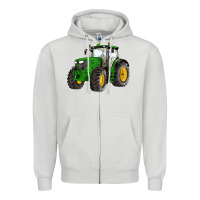 Dove Grey western farm tractor Zipper Hoodie - Artiststas