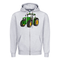 Heather Grey western farm tractor Zipper Hoodie - Artiststas