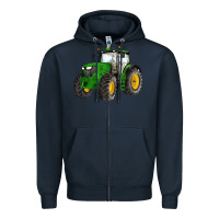Navy western farm tractor Zipper Hoodie - Artiststas