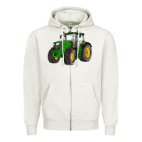 Oatmeal Heather western farm tractor Zipper Hoodie - Artiststas