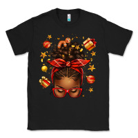 Black christmas afro messy bun Classic Tee - texasbilliewilder