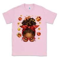 Bubblegum Pink christmas afro messy bun Classic Tee - texasbilliewilder