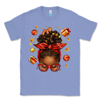 Christmas Afro Messy Bun Classic Tee | Teevron