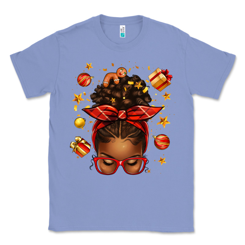 Christmas Afro Messy Bun Classic Tee by texasbilliewilder | Teevron