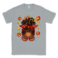 Heather Grey christmas afro messy bun Classic Tee - texasbilliewilder