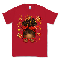 Red christmas afro messy bun Classic Tee - texasbilliewilder