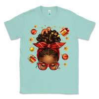 Seafoam christmas afro messy bun Classic Tee - texasbilliewilder